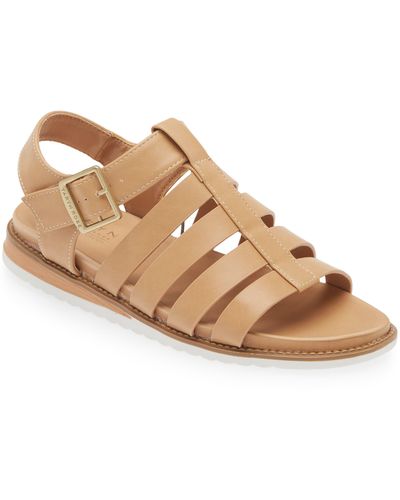 Taryn Rose Strappy Buckle Sandal - Natural
