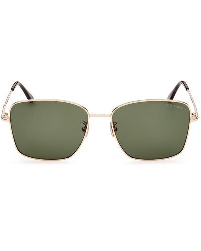 Tom Ford 60mm Square Sunglasses - Green