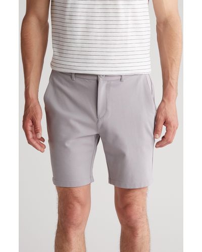 Bugatchi Flat Front Bermuda Shorts - Gray
