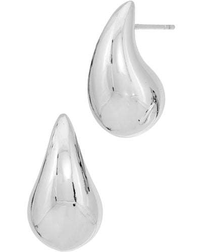 Savvy Cie Jewels 18k Gold Plate Teardrop Earrings - White