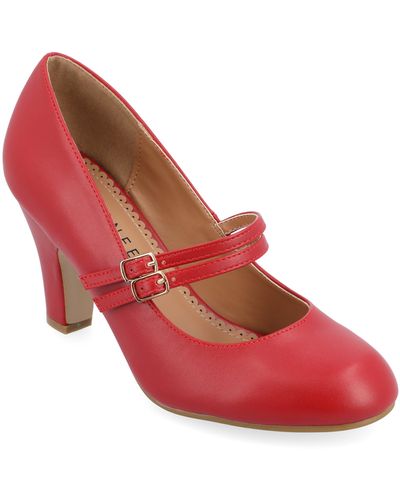 Journee Collection Windy Mary Jane Pump - Red