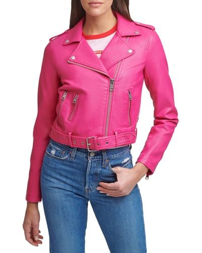 Levi's Faux-leather Moto Jacket - Red
