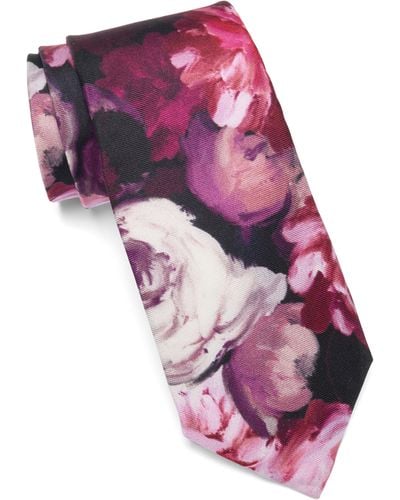 Ted Baker Aion Painted Floral Silk Tie - Pink