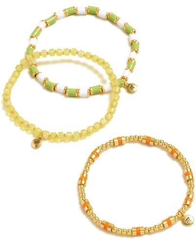 Madewell Orange Crush Beaded 3-piece Bracelet Set - Metallic