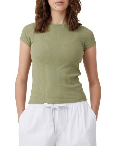 Cotton On The One Variegated Rib T-shirt - Green