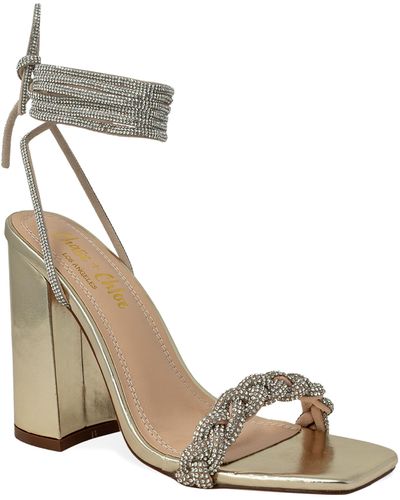 In Touch Footwear Azalea Braided Crystal Embellished Sandal - Metallic
