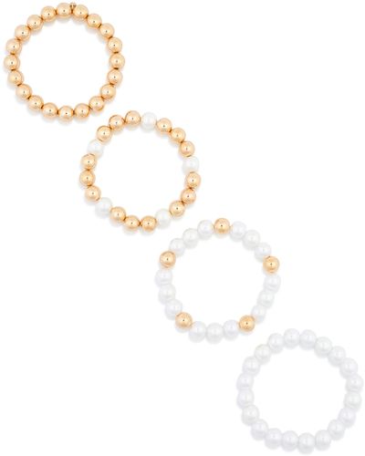 Nordstrom Imitation Pearl Pack Of 4 Stretch Bracelets - Multicolor