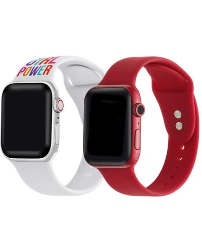 The Posh Tech Assorted 2-pack Girl Power Silicone Apple Watch® Watchbands - Red