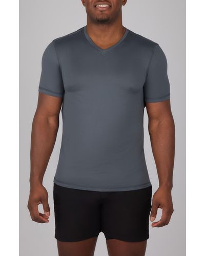 90 Degrees V-neck Short Sleeve T-shirt - Gray