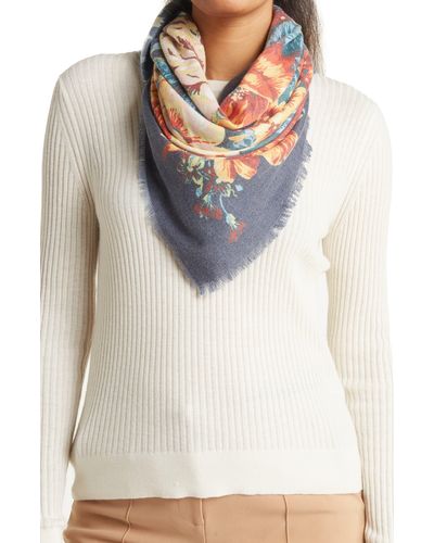 Vince Camuto Bouquet Floral Supersoft Scarf In Navy At Nordstrom Rack - Blue