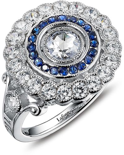 Lafonn Created Sapphire & Simulated Diamond Double Halo Ring - Multicolor
