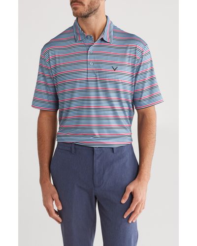 Callaway Golf® Smu Stripe Polo - Blue