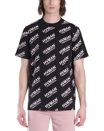 HVMAN Cotton Logo Print T-shirt - Black