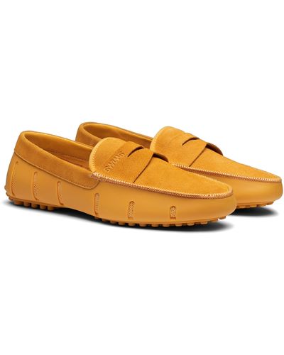 Swims Luxe Lace-up Driving Loafer - Orange