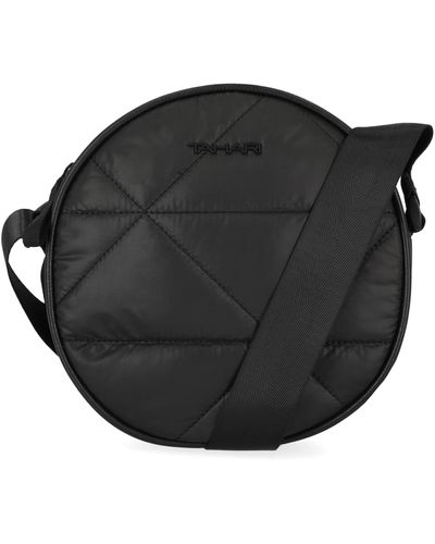 Tahari Cinnamon Circle Nylon Crossbody Bag - Black