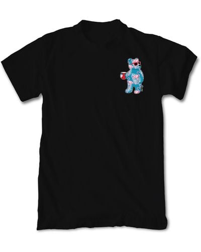 Riot Society Flamingo Bear Cotton Graphic T-shirt - Black