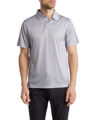 PGA TOUR Geo Print Upf Golf Polo - Gray