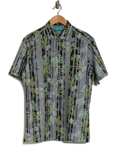 Tori Richard Jungle Haze Short Sleeve Cotton Button-up Shirt - Green