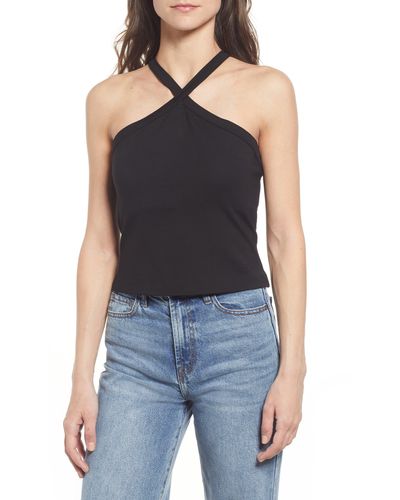 French Connection Rebi Eco Jersey Halter Neck Top - Blue