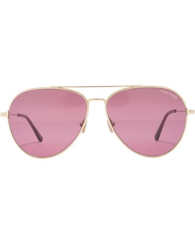 Tom Ford 62mm Pilot Sunglasses - Pink