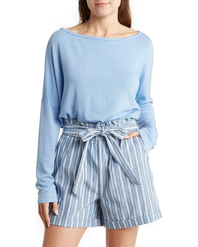 Go Couture Dolman Pullover Sweater - Blue