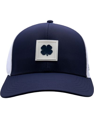 Black Clover Luck Square Patch Snapback Trucker Hat - Blue