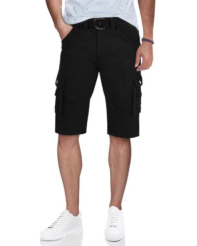 Xray Jeans Belted Bermuda Cargo Shorts - Black