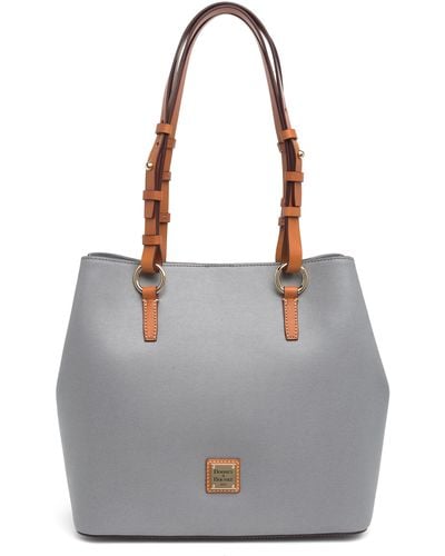 Dooney & Bourke Briana Leather Shoulder Bag With Zip Pouch - Gray
