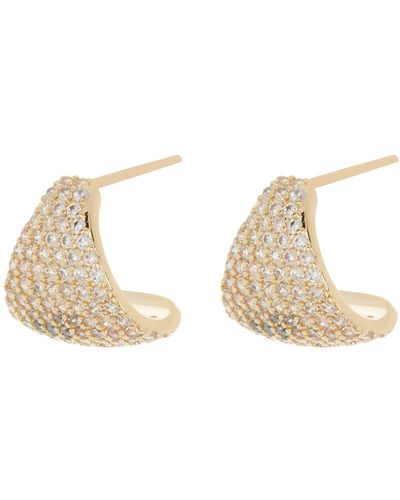 Sterling Forever Cz Huggie Hoop Earrings - Natural