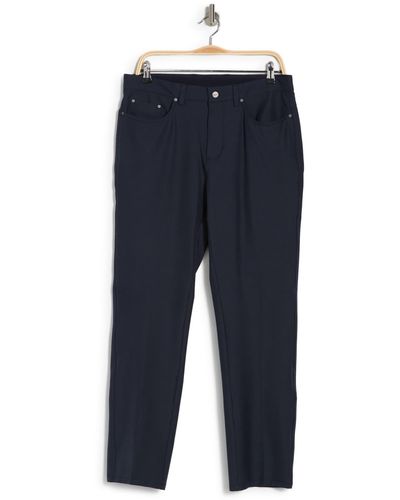 Greg Norman Solid Woven Pants - Blue