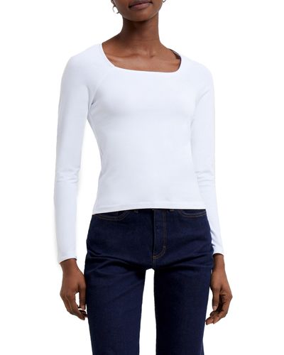 French Connection Rallie Square Neck Top - White