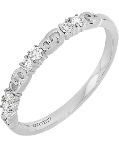 Bony Levy 18k White Gold Diamond Stackable Ring