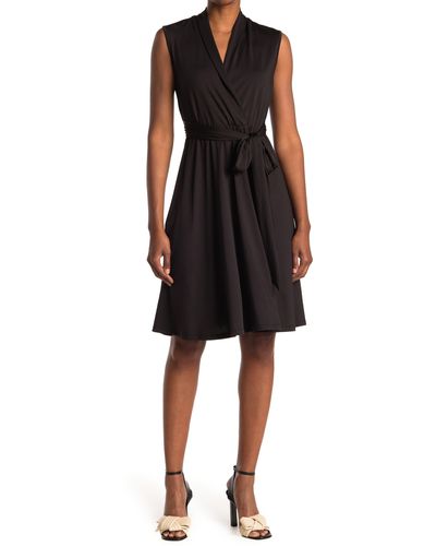 Love By Design Prescott Sleeveless Wrap Dress - Black