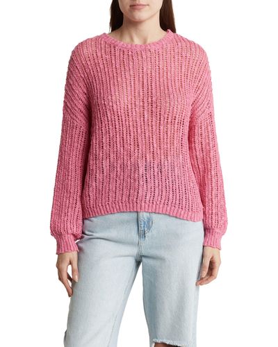 Blu Pepper Extended Shoulder Knit Sweater - Red