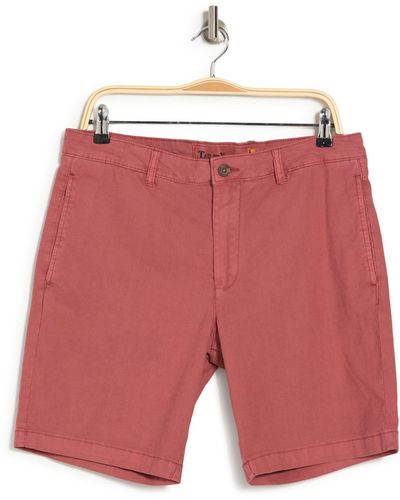 Tailor Vintage 9" Slim Stretch Linen Blend Walk Shorts - Red