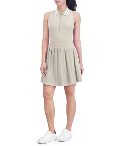 SAGE Collective Clubhouse Half Zip Polo Dress - Natural