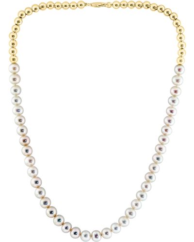 Effy 14k Gold Plated Sterling Silver 7.5-8mm Freshwater Pearl Ball Chain Necklace - White