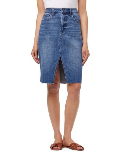 Joe's Jeans High Rise Denim Midi Skirt - Blue