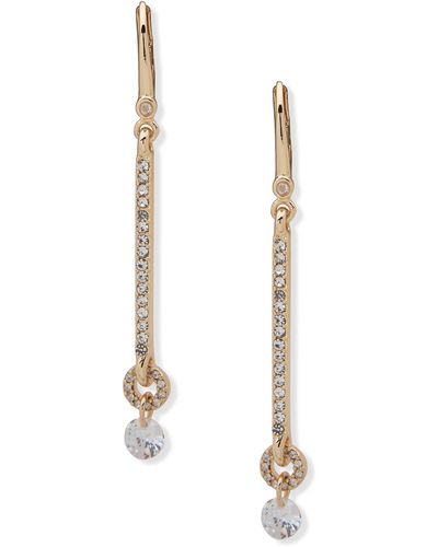 DKNY Crystal Linear Drop Earrings - White