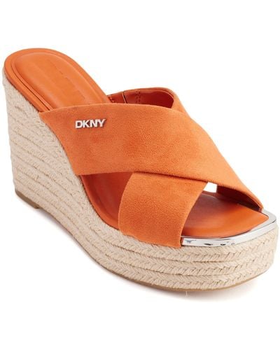 DKNY Maryn Platform Slide Sandal - Orange