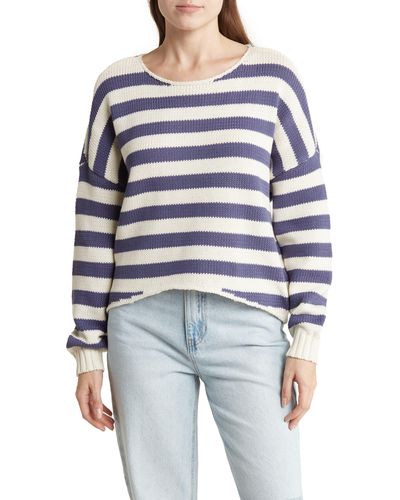 Blu Pepper Stripe Pullover Sweater - Blue