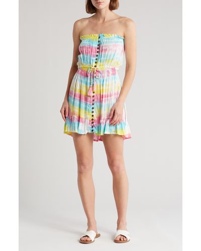 Tiare Hawaii Ryden Tie Dye Strapless Dress - Multicolor