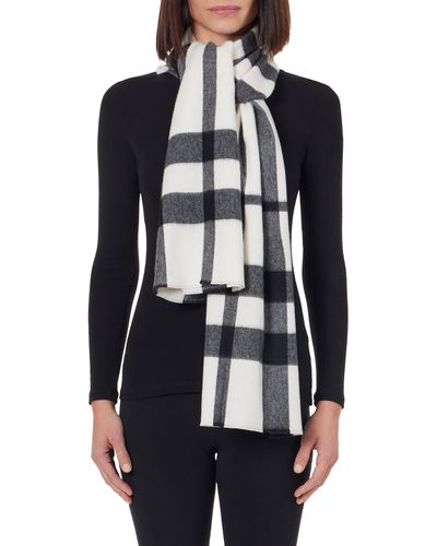 Amicale Cashmere Exploded Plaid Scarf - Blue