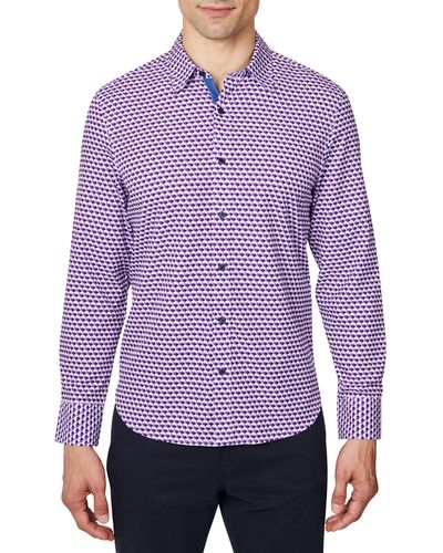 Con.struct Geo Print Woven Performance Shirt In Pink At Nordstrom Rack