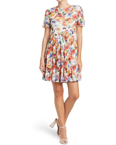 Love By Design Cate Floral Print Tiered T-shirt Dress - Multicolor