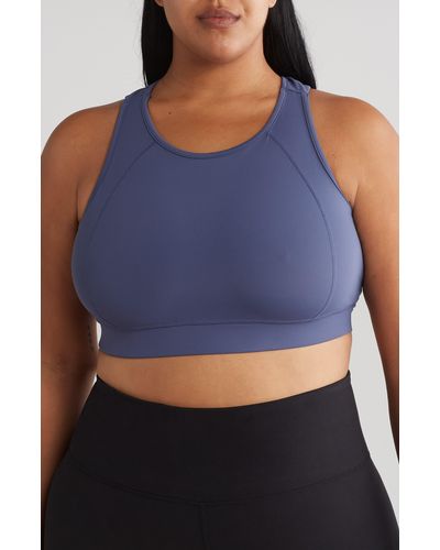 Threads For Thought Cross Mesh Sports Bra - Blue
