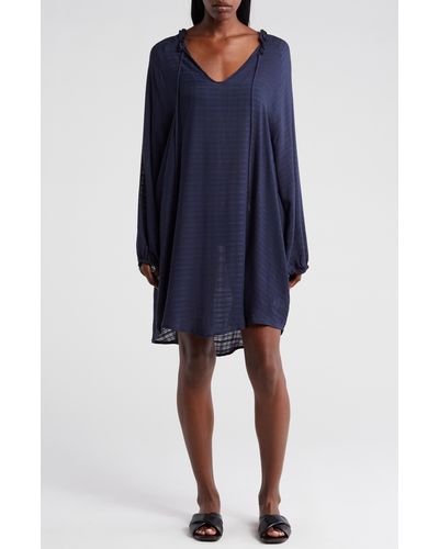 Nordstrom Long Sleeve Cover-up Dress - Blue