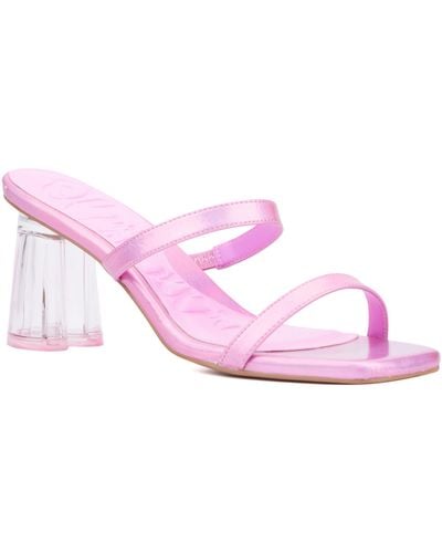 Olivia Miller Lovely Clear Heel Sandal - Pink