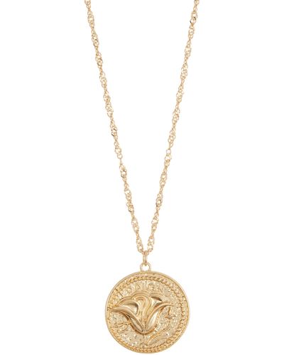 Melrose and Market Heirloom Coin Pendant Necklace - Metallic