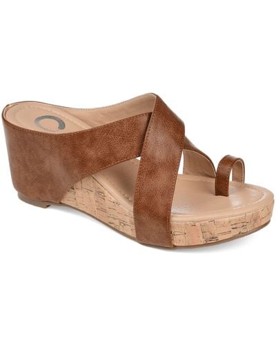 Journee Collection Journee Rayna Wedge Sandal - Brown